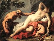 RICCI, Sebastiano Venus and Satyr sg oil painting artist